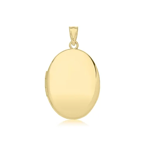 9ct Yellow Gold Plain Oval Locket 32 X 20mm